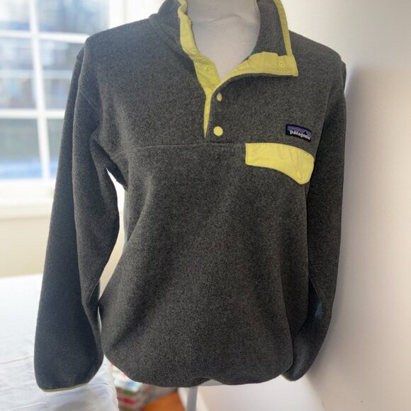 PATAGONIA Women's Lightweight Synchilla® Snap-T Pullover Gray Chartreuse Small - Picture 3 of 10